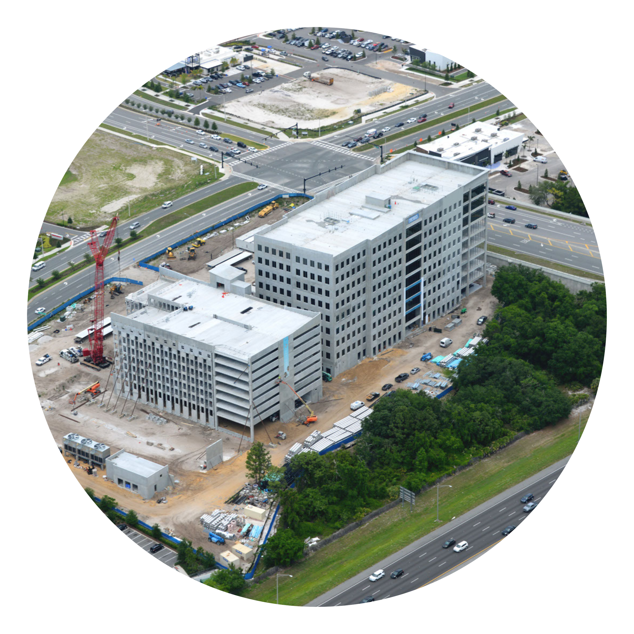 aerial view of city center project