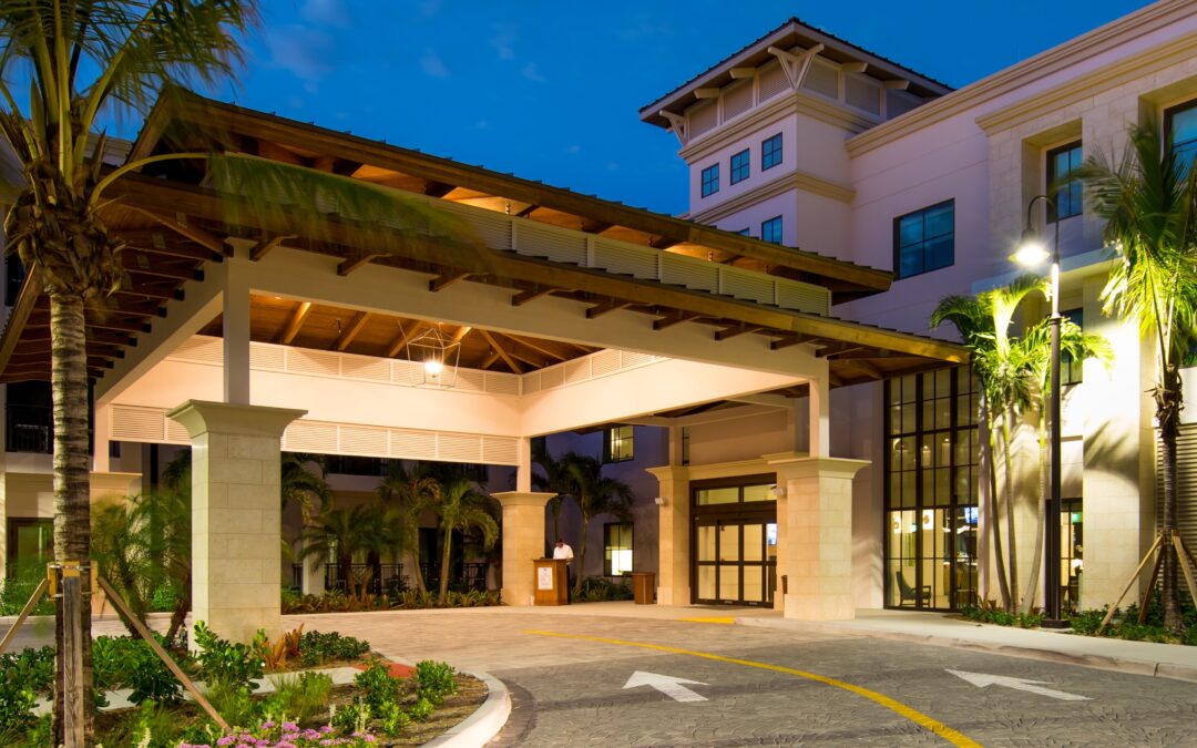 Front lobby entrance of Hyatt House Naples, a FINFROCK multifamily project