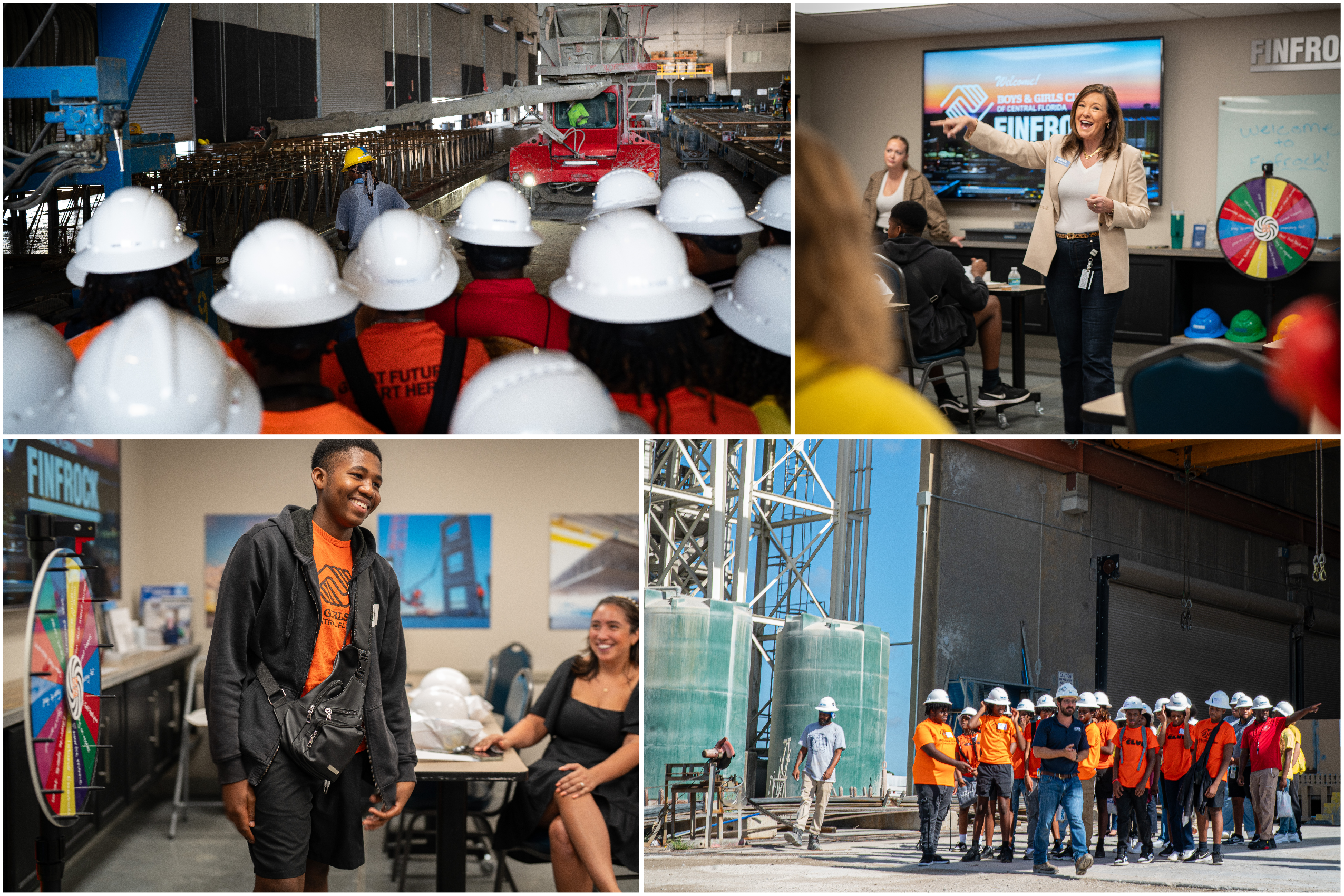 Image collage of the Boys & Girls Club group at FINFROCK