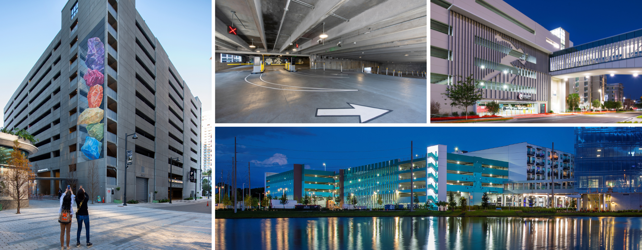 Photo collage of 4 FINFROCK parking garage projects