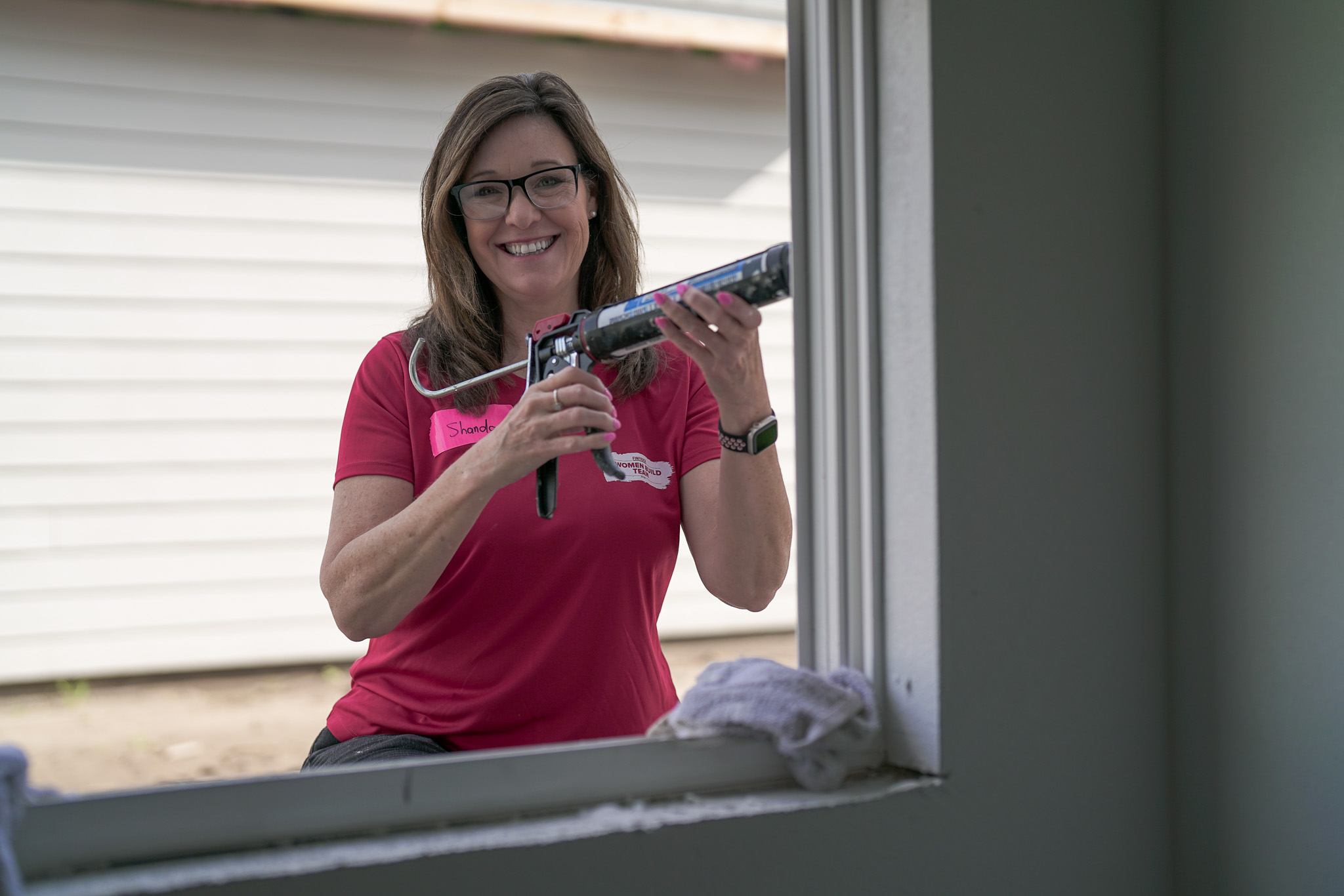 FINFROCK's Executive Vice President of Marketing, Shanda Lee, shows off her skills with a power tool.